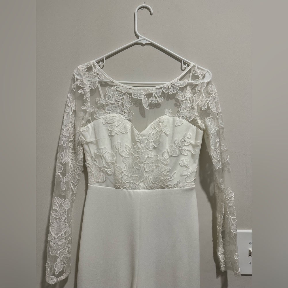 Lulus | Write Your Own Romance White Embroidered Long Sleeve Jumpsuit